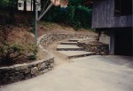 Stone walkway and stone wall