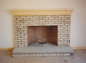 Brick fireplace