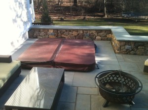 Stone hot tub Wellesley, MA by Don Nyren Masonry